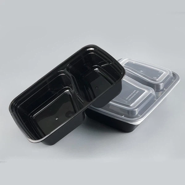 Black Rectangular Disposable Meal Prep Food Container